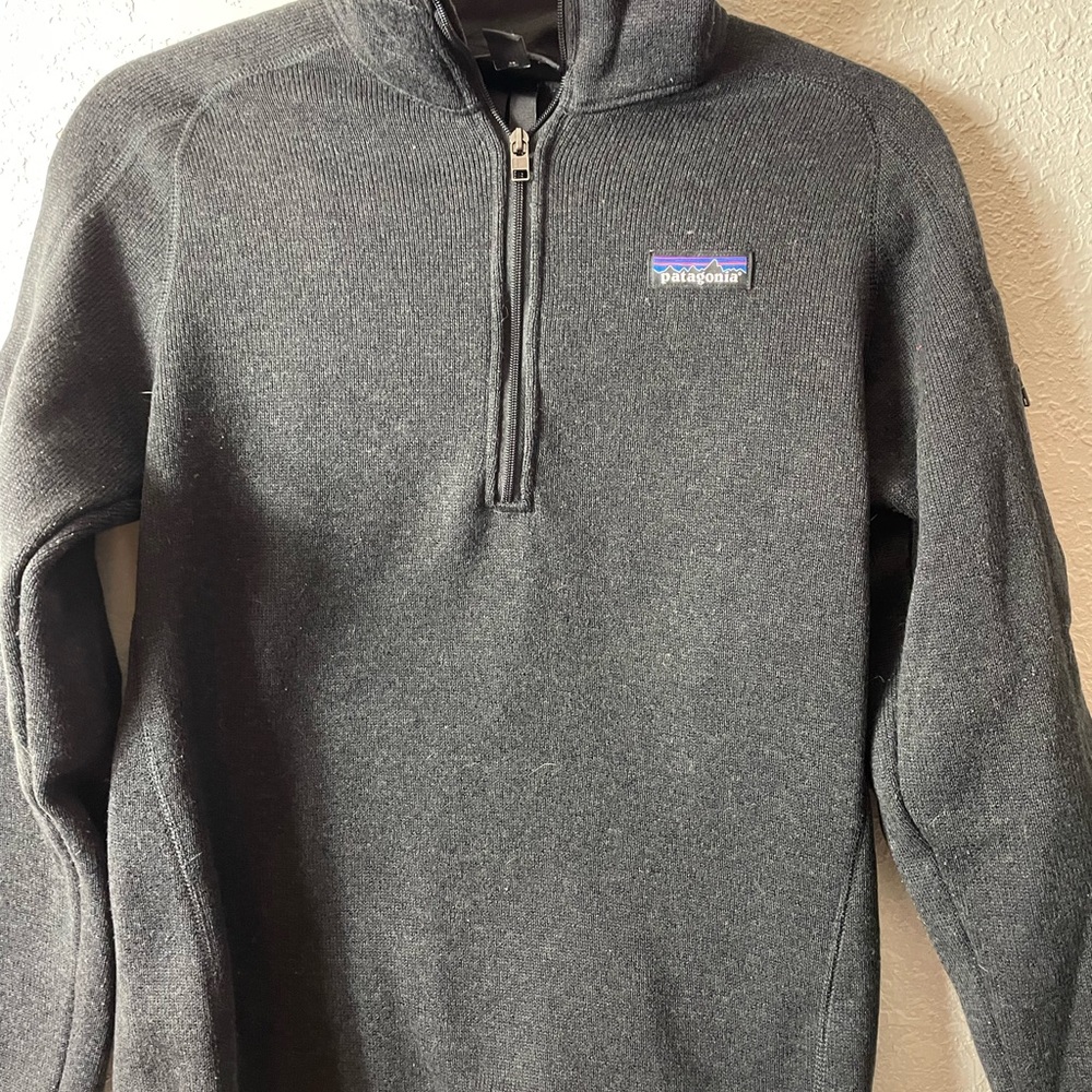 Patagonia Women’s Quarter Zip Black Sz S - Picture 2 of 6
